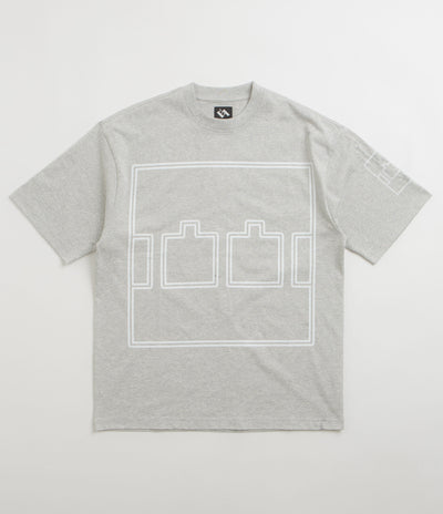 The Trilogy Tapes Logo Outline T-Shirt in Grey Marl