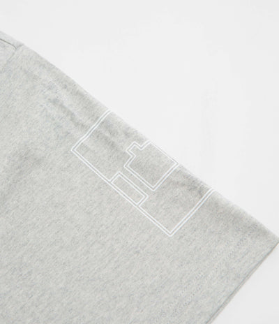 The Trilogy Tapes Logo Outline T-Shirt in Grey Marl