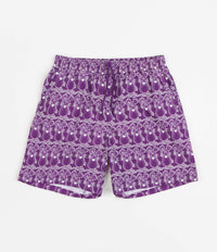 The Trilogy Tapes Mouse Swim Shorts in Purple and White