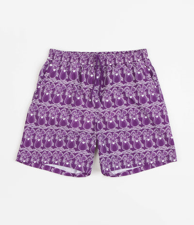 The Trilogy Tapes Mouse Swim Shorts in Purple and White