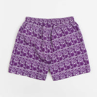 The Trilogy Tapes Mouse Swim Shorts in Purple and White thumbnail
