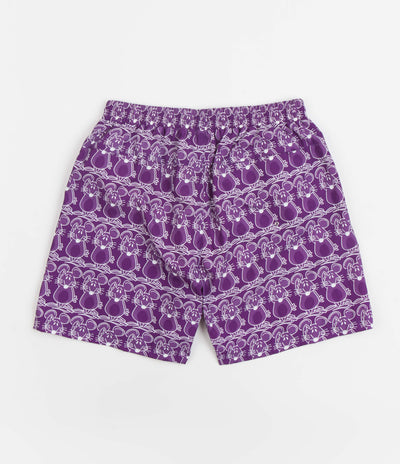 The Trilogy Tapes Mouse Swim Shorts in Purple and White