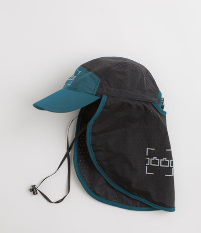 The Trilogy Tapes Neck Cape Trail Cap in Blue and Black