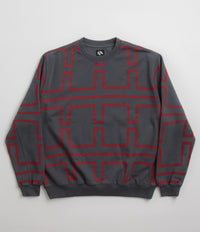 The Trilogy Tapes Over Dye Pulse Crewneck Sweatshirt in Black and Red