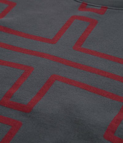 The Trilogy Tapes Over Dye Pulse Crewneck Sweatshirt in Black and Red