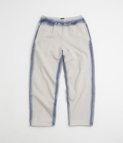 The Trilogy Tapes Overdye Open Hem Sweatpants in Grey and Blue