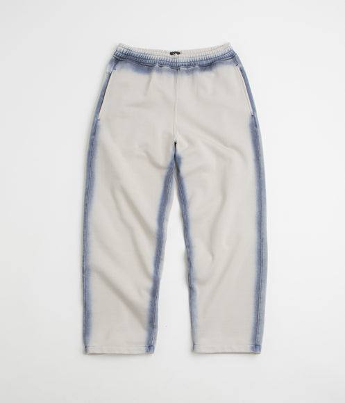 The Trilogy Tapes Overdye Open Hem Sweatpants - Grey / Blue