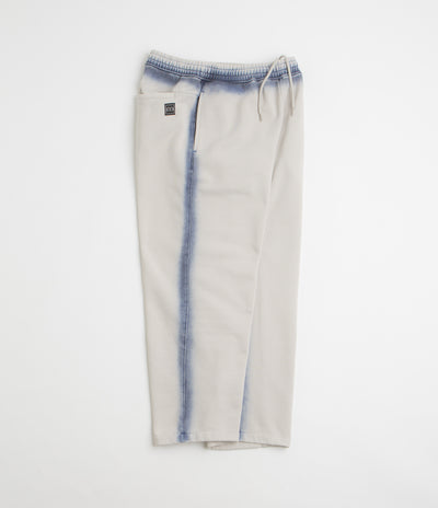 The Trilogy Tapes Overdye Open Hem Sweatpants in Grey and Blue
