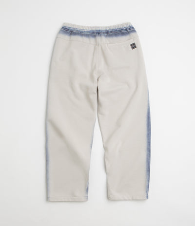The Trilogy Tapes Overdye Open Hem Sweatpants in Grey and Blue