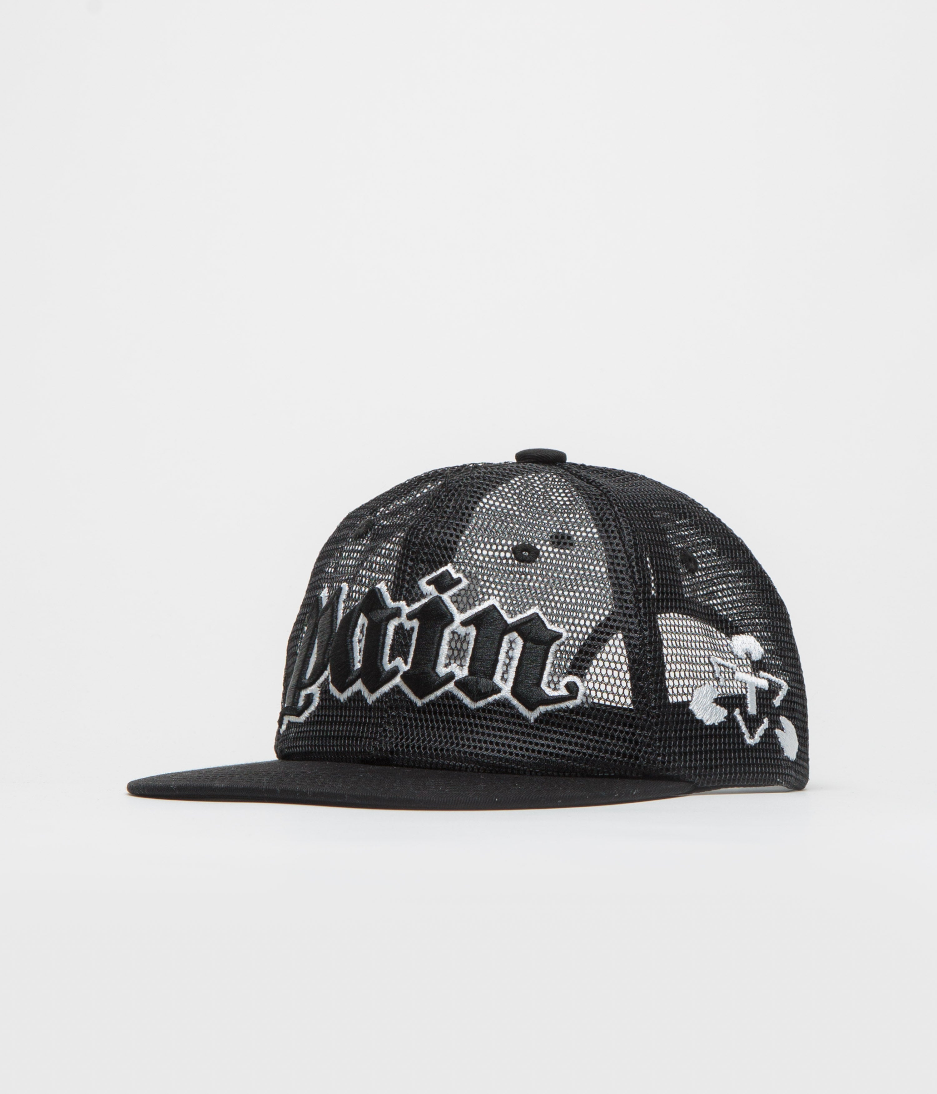 The Trilogy Tapes Pain All-Over Mesh Trucker Cap in Black