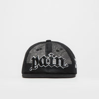 The Trilogy Tapes Pain All-Over Mesh Trucker Cap in Black thumbnail