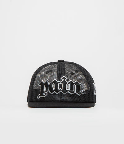 The Trilogy Tapes Pain All-Over Mesh Trucker Cap in Black