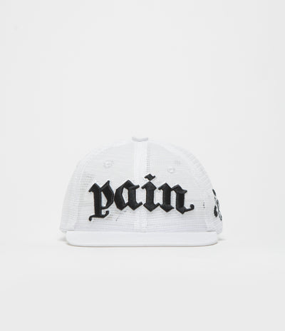 The Trilogy Tapes Pain All-Over Mesh Trucker Cap in White