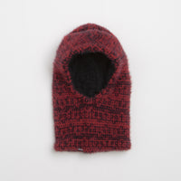 The Trilogy Tapes Shadow Multiple Knitted Hood in Carmine Red and Black thumbnail