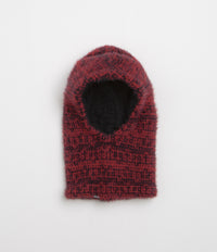 The Trilogy Tapes Shadow Multiple Knitted Hood in Carmine Red and Black