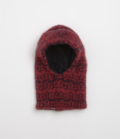 The Trilogy Tapes Shadow Multiple Knitted Hood in Carmine Red and Black