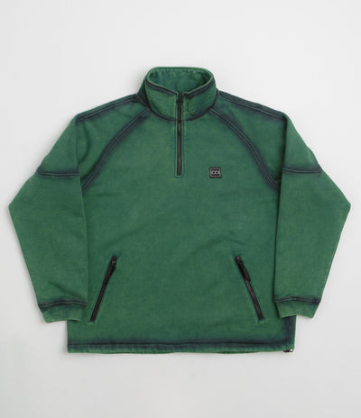 The Trilogy Tapes Spray Funnel Neck Jacket in Sea Moss Green and Back