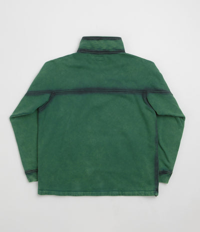 The Trilogy Tapes Spray Funnel Neck Jacket in Sea Moss Green and Back