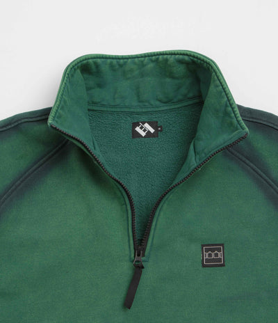 The Trilogy Tapes Spray Funnel Neck Jacket in Sea Moss Green and Back