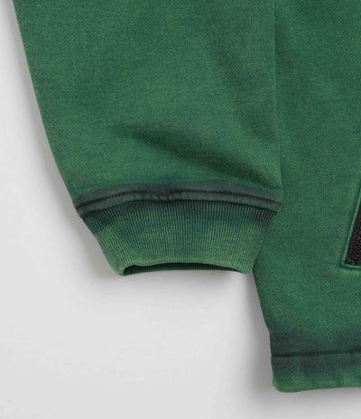 The Trilogy Tapes Spray Funnel Neck Jacket in Sea Moss Green and Back