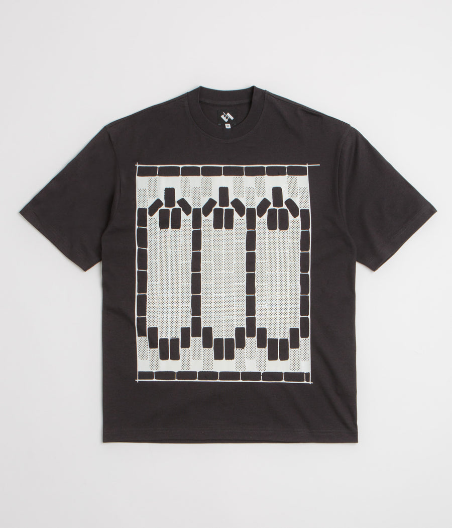 The Trilogy Tapes Tetris Teeth T-Shirt in Black and Glow In The Dark