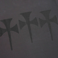 The Trilogy Tapes Three Cross Waffle Long Sleeve T-Shirt in Charcoal and Balck thumbnail