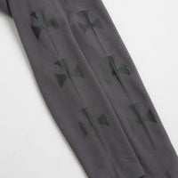 The Trilogy Tapes Three Cross Waffle Long Sleeve T-Shirt in Charcoal and Balck thumbnail