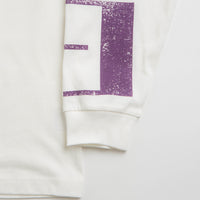The Trilogy Tapes Upside Down Stamp T'S Long Sleeve T-Shirt in White thumbnail