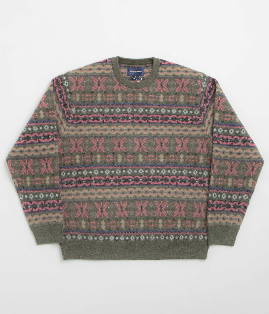 thisisneverthat Fair Isle Knit Sweatshirt - Olive