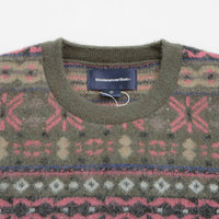 thisisneverthat Fair Isle Knit Sweatshirt - Olive thumbnail