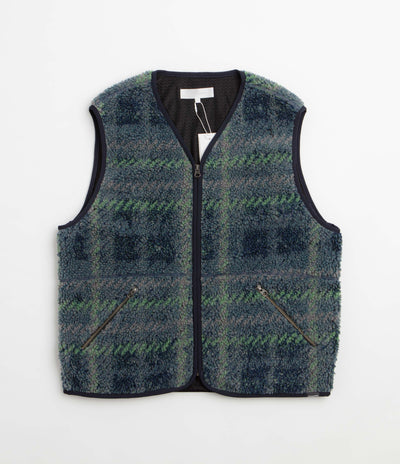 thisisneverthat Fleece Check Vest - Navy