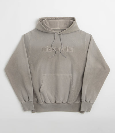 thisisneverthat Overdyed Embroidery Hoodie in Desert Grey