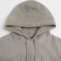 thisisneverthat Overdyed Embroidery Hoodie in Desert Grey thumbnail