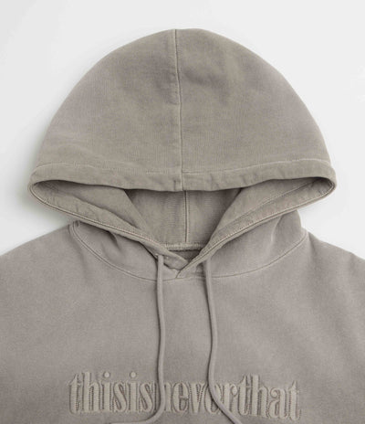 thisisneverthat Overdyed Embroidery Hoodie in Desert Grey