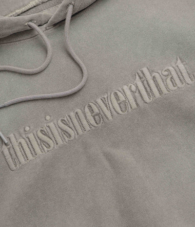 thisisneverthat Overdyed Embroidery Hoodie in Desert Grey