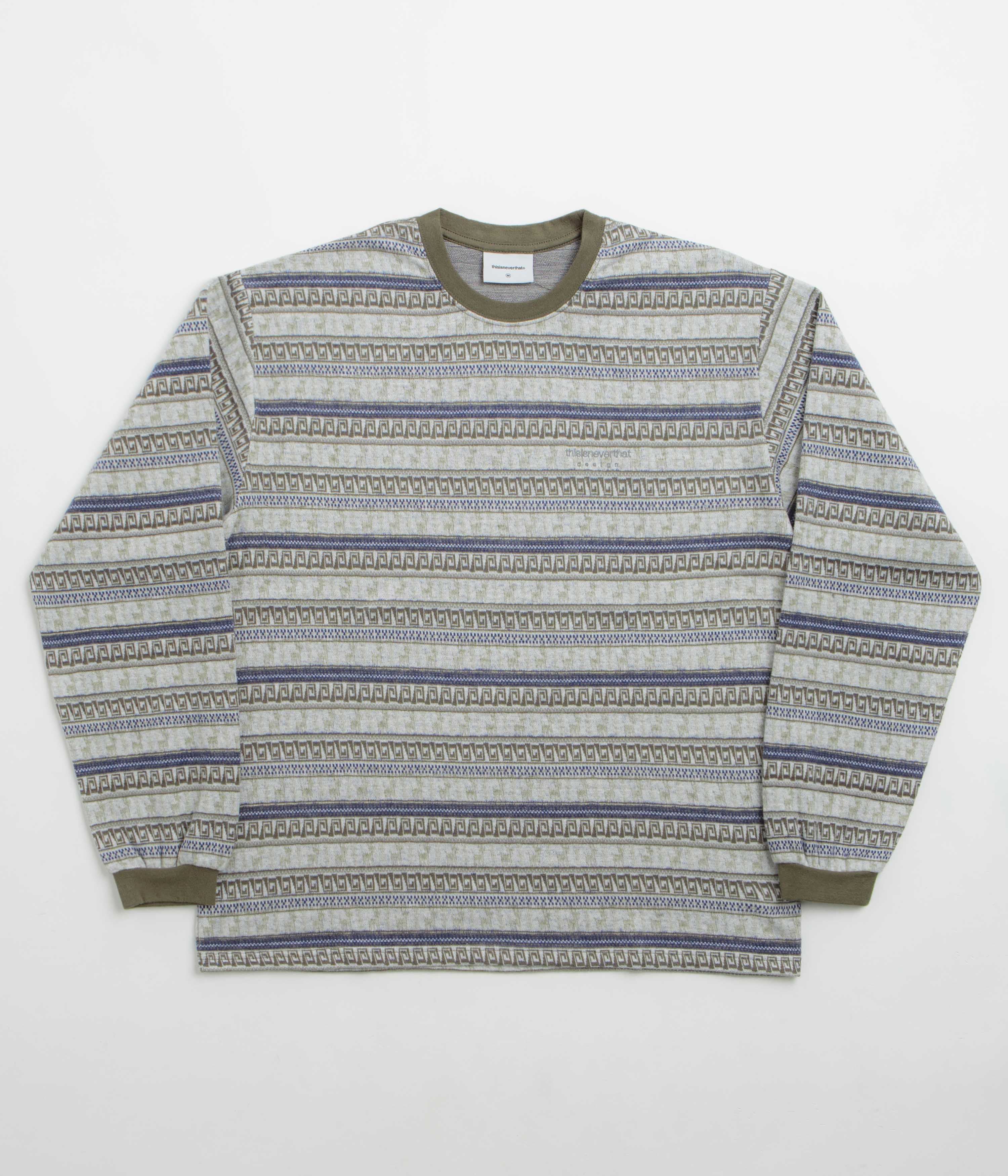 thisisneverthat Pattern Striped Long Sleeve T-Shirt in Ivory