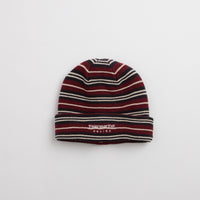 thisisneverthat Striped Knit Beanie - Burgundy thumbnail