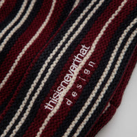 thisisneverthat Striped Knit Beanie - Burgundy thumbnail