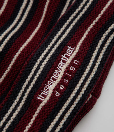 thisisneverthat Striped Knit Beanie - Burgundy
