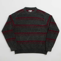 thisisneverthat Striped Velvet Knit Crewneck Sweatshirt - Dark Green thumbnail