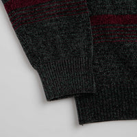 thisisneverthat Striped Velvet Knit Crewneck Sweatshirt - Dark Green thumbnail