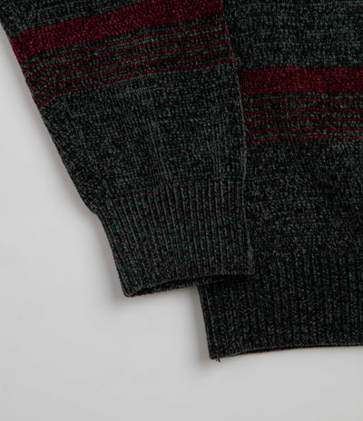 thisisneverthat Striped Velvet Knit Crewneck Sweatshirt - Dark Green