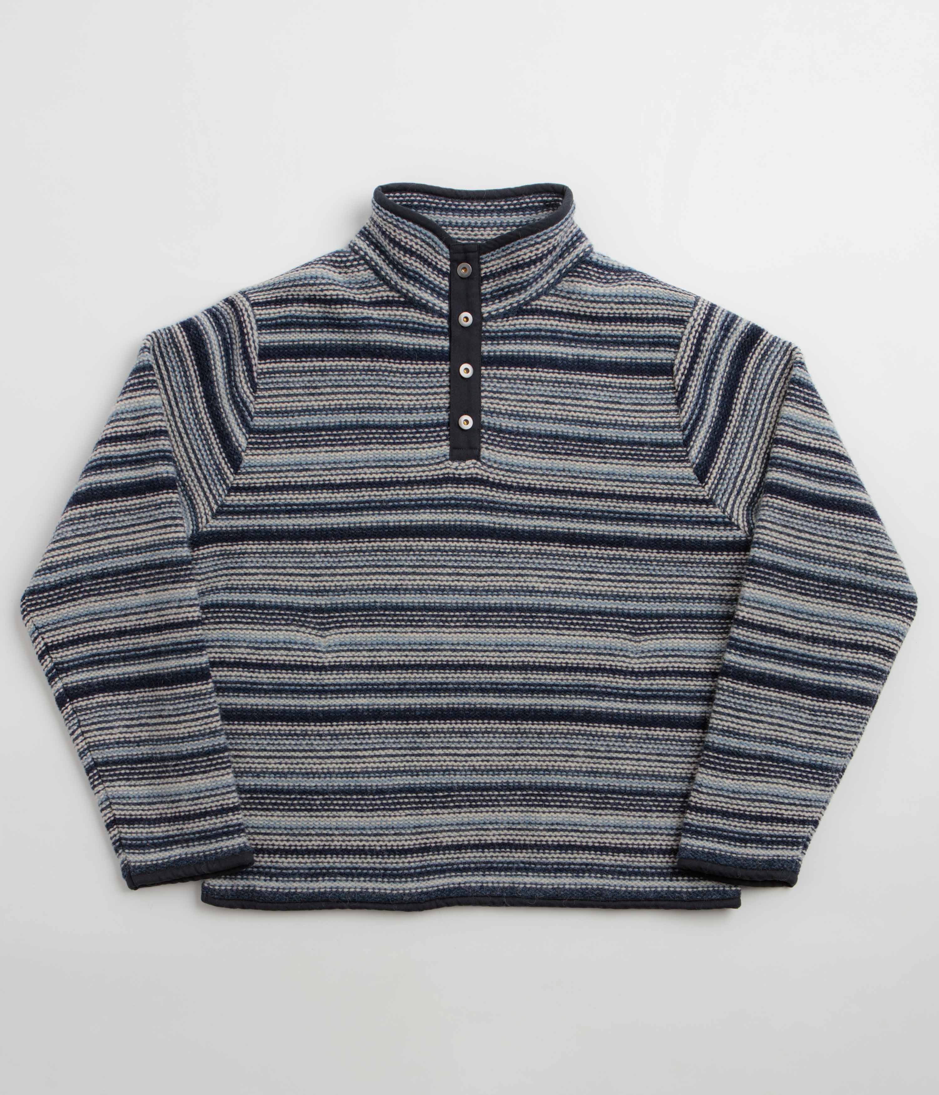 thisisneverthat Striped Wool Knit Sweatshirt - Navy