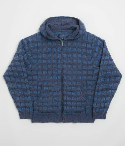 thisisneverthat Textured Knit Zip Hoodie - Navy