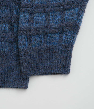 thisisneverthat Textured Knit Zip Hoodie - Navy