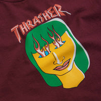 Thrasher Talk Shit By Gonz T-Shirt in Maroon thumbnail