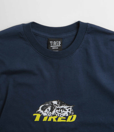 Tired Cat Nap T-Shirt - Navy
