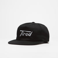 Tired Old Mobil 5 Panel Cap - Black thumbnail