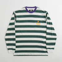 Tired Squiggly Logo Striped Pocket Long Sleeve T-Shirt - Purple / Forest thumbnail