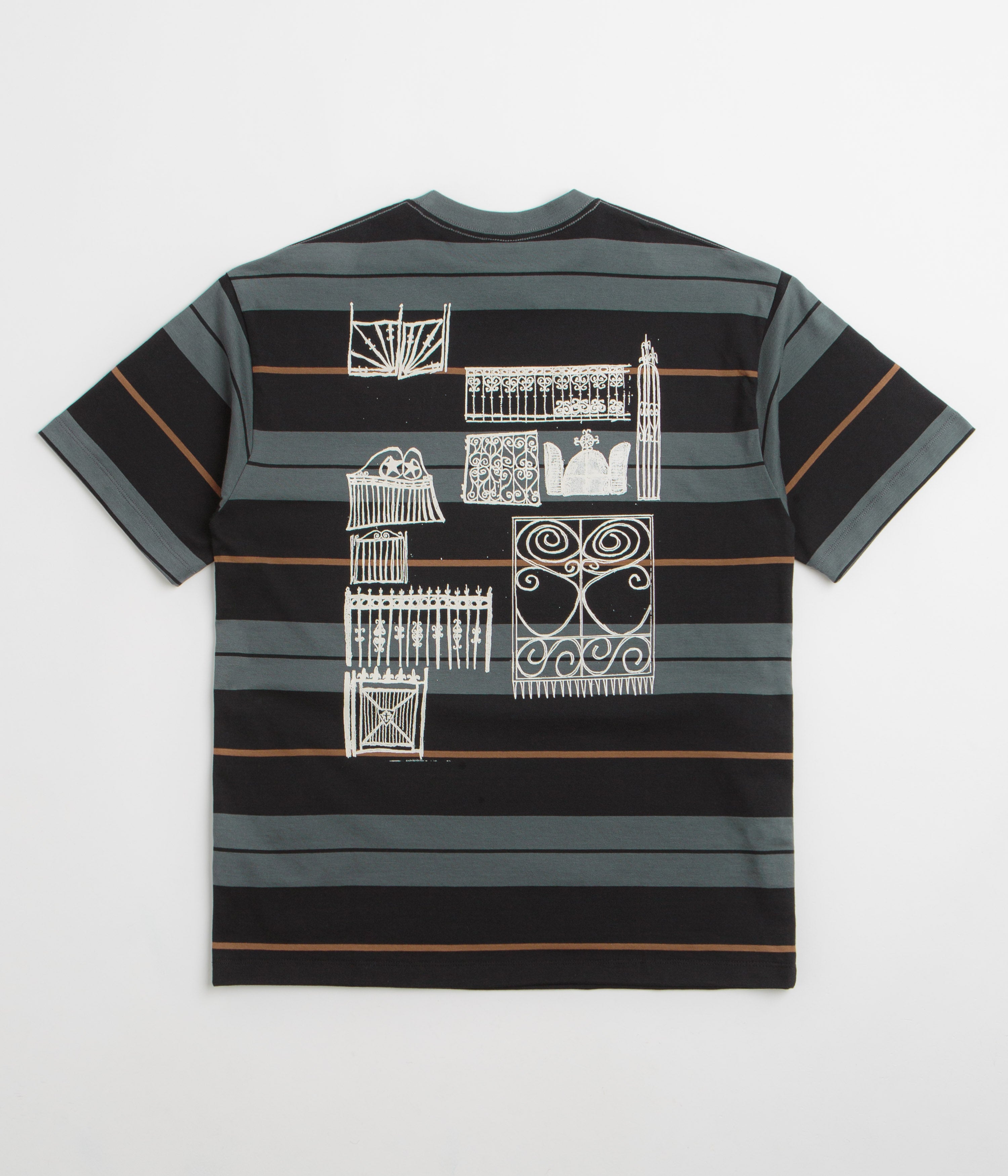 Token Fences T-Shirt in Grey Striped